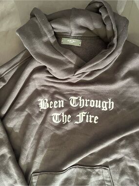 AMIRI Black Hoodie with White Logo Print